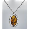 Image 2 : Sterling Silver Amber Necklace