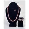 Image 1 : Rhodochrosite Necklace and Earrings Suite