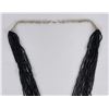 Image 4 : Sterling Silver Black Glass Bead Necklace