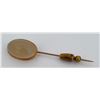 Image 1 : 14K Gold White Jade Stick Pin