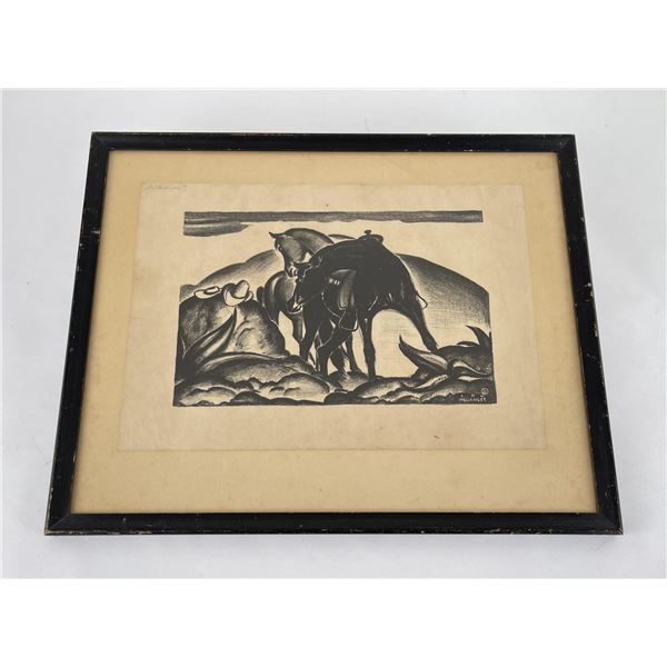 Lon Megargee Woodblock Print Interlude