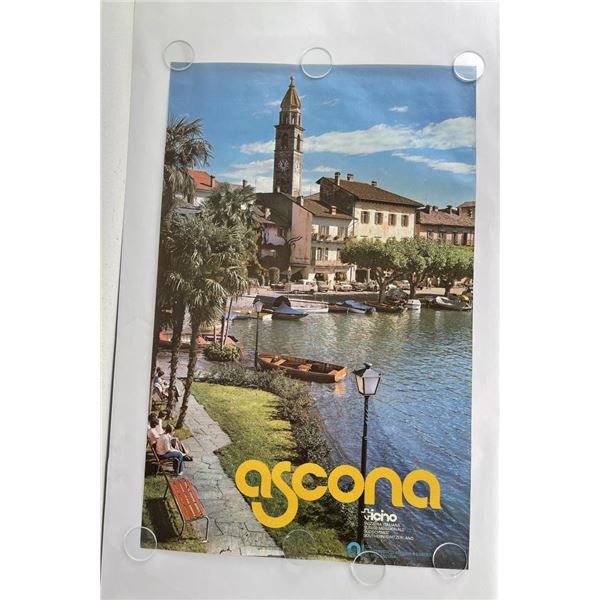 Vintage Ascona Switzerland Travel Poster