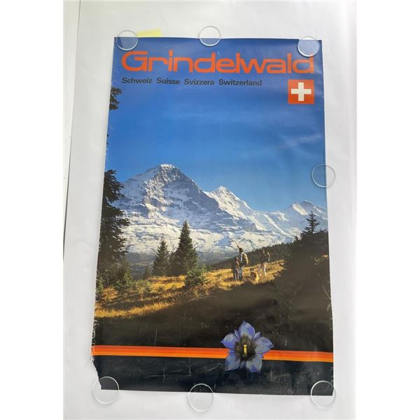 Vintage Grindelwald Switzerland Travel Poster