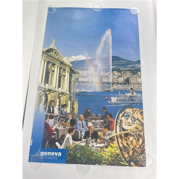 Vintage Geneva Switzerland Travel Poster