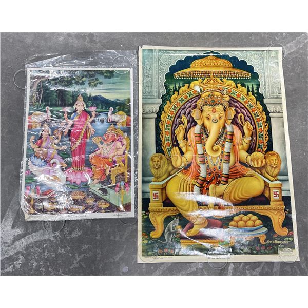Pair of Vintage Indian Deity Posters