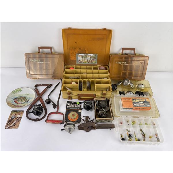 Large Group of Vintage Fishing Collectables