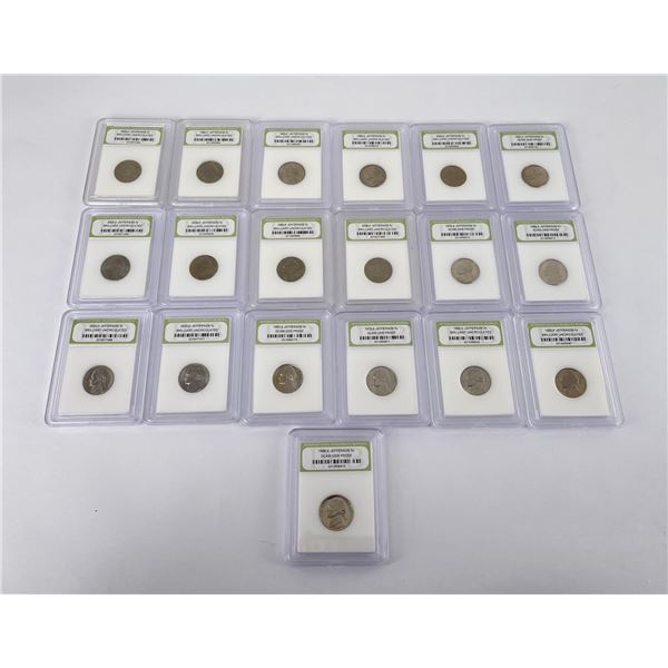 17 Graded INB Jefferson Nickels