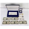 Image 1 : Collection of $2 Bills and Coins