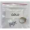 Image 8 : 14K Gold Blue Jade Ring