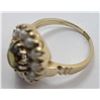 Image 5 : 14K Gold Peridot and Pearl Ring
