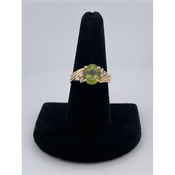 14K Gold Peridot Ring