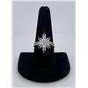Image 1 : 14K White Gold Blue CZ Ring