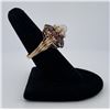 Image 2 : 14K Gold Garnet and Pearl Cocktail Ring
