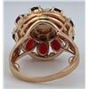 Image 4 : 14K Gold Garnet and Pearl Cocktail Ring
