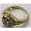 Image 5 : 14K Garnet and Peridot Ring