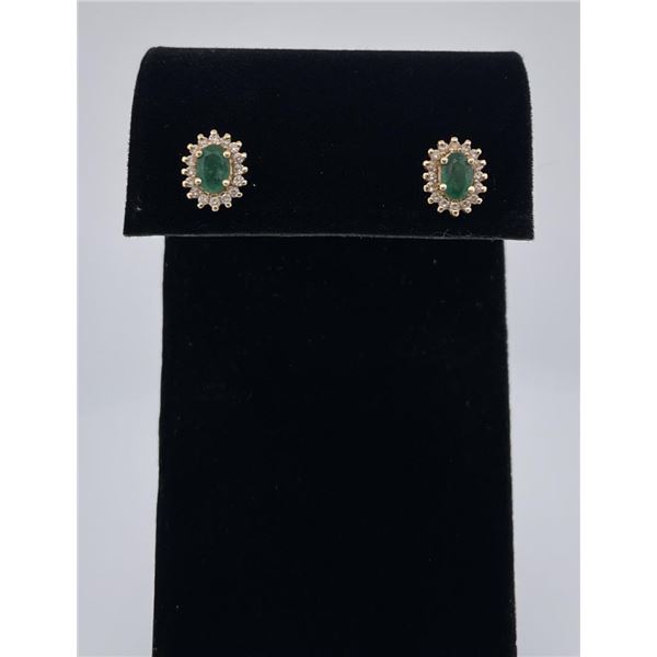 14K Gold and Emerald Earrings