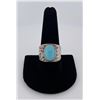 Image 1 : Hammered Sterling Silver Turquoise Ring