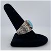 Image 2 : Hammered Sterling Silver Turquoise Ring