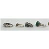 Image 8 : Lot of 5 Sterling Silver Rings Peridot Emerald