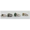 Image 9 : Lot of 5 Sterling Silver Rings Peridot Emerald