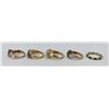Image 5 : Lot of 5 Sterling Silver Gold Wash Rings