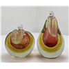 Image 2 : Alfredo Barbini Murano Pear Glass Bookends