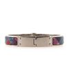 Image 2 : Hermes Silver Multicolor Enamel Print Hinged Thin Bracelet