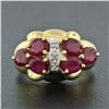 Image 2 : 14k Gold 3.65 ctw Oval Cut Deep Red Ruby Ring w/ Round Single Cut Diamond Accent