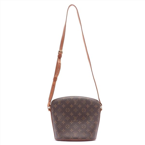 Louis Vuitton Brown Monogram Canvas Leather Drouot Crossbody Bag