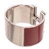 Image 3 : Hermes Silver Brown Clic Clac Wide Bracelet