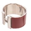 Image 5 : Hermes Silver Brown Clic Clac Wide Bracelet