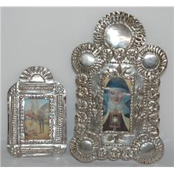 TWO MEXICAN TIN FRAMES