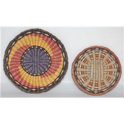 TWO HOPI BASKETRY PLAQUE