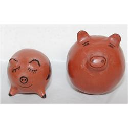 TWO MARICOPA POTTERY PIGS