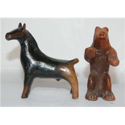 TWO NAVAJO POTTERY ANIMALS