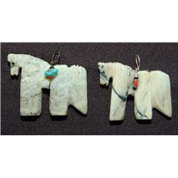 TWO PUEBLO HORSE FETISHES