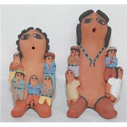 TWO POTTERY STORY TELLERS