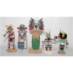 FIVE HOPI KACHINAS