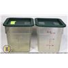 Image 1 : TWO 4 QUART  CAMBRO, 2 GREEN LIDS