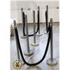 Image 1 : SET OF 8 METAL STANCHIONS /W VELVET ROPE