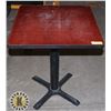 Image 1 : DARK RED TABLE /W BASE 24" X 24"
