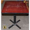 Image 1 : DARK RED TABLE /W BASE 24" X 24"