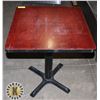 Image 1 : DARK RED TABLE /W BASE 24" X 24"