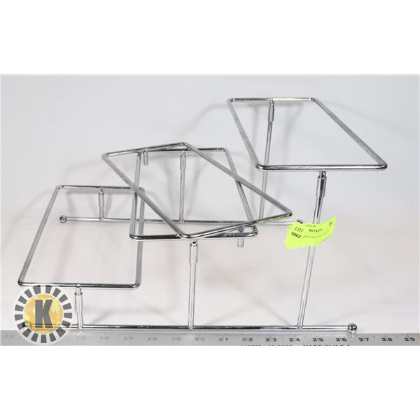 3 TIER STAINLESS STEEL PLATE DISPLAY