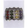 Image 2 : Ladies Multi Gem Stone Cluster Top Dress Ring includes Appraisal certificate $900.00