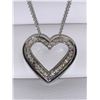 Image 1 : Ladies Diamond .74 Carat Heart Shaped .925 Silver Pendant and Chain Set with Appraisal $1300.00