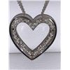 Image 2 : Ladies Diamond .74 Carat Heart Shaped .925 Silver Pendant and Chain Set with Appraisal $1300.00
