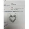 Image 5 : Ladies Diamond .74 Carat Heart Shaped .925 Silver Pendant and Chain Set with Appraisal $1300.00