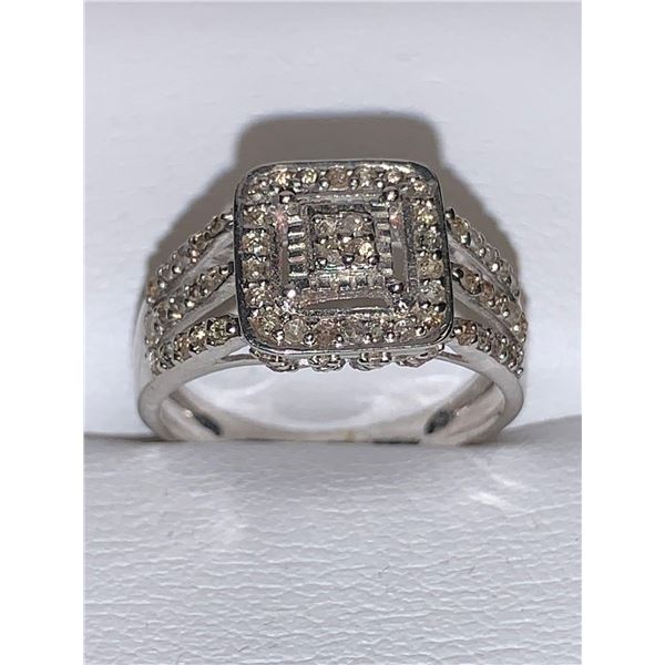 Natural Diamond .50 carat Cluster Pandora Style Ladies Ring with Appraisal $1450.00