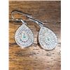 Image 1 : Ladies .925 Silver Diamond 1.06 Carat Tear Drop Style Set of dangle earrings with Appraisal Certific